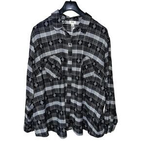 3X Flannel Shirt Plaid Southwest Country Western Top Beefy 100% Cotton NEW